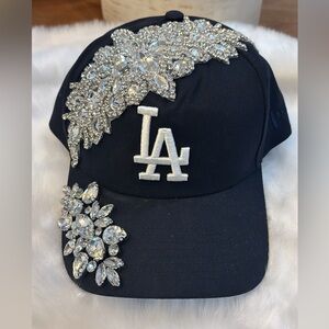 Embellished Black LA Cap
